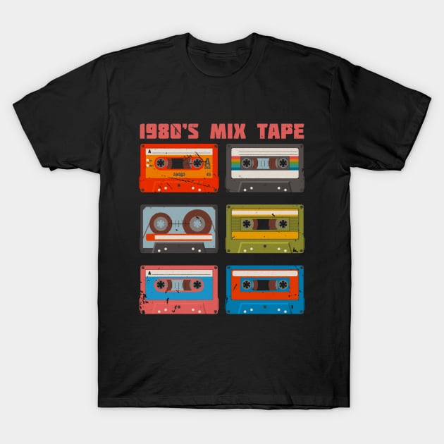 1980s mix tape collection T-Shirt by DopamIneArt